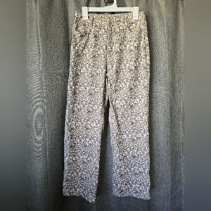Polagram Corduroy Floral High-Rise Wide Leg Pants Size M